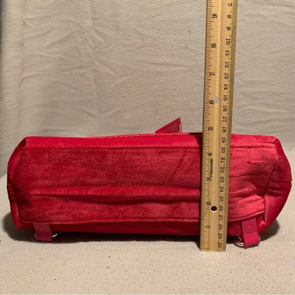 Juicy Couture Fuschia Velvet Bow Convertible Tote Bag Backpack Fairycore Y2K